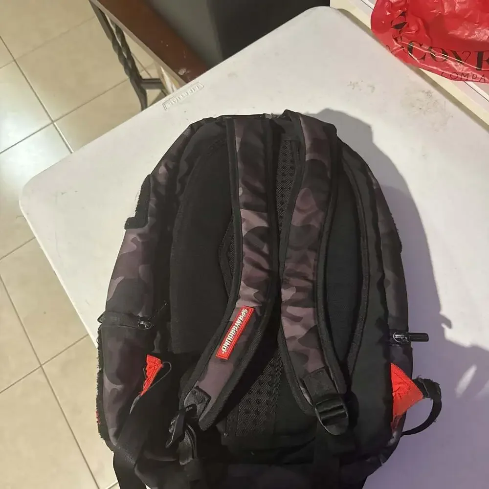 Sprayground Black Camo Shark Mouth Backpack